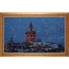 Giyense Altın Çerçeveli Paspartulu Manzara Tablo DF0758