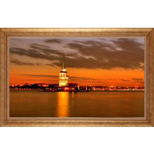 Giyense Altın Çerçeveli Paspartulu Manzara Tablo DF0908