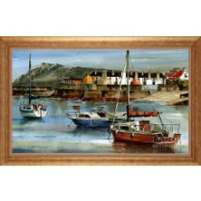 Giyense Altın Çerçeveli Paspartulu Manzara Tablo DF1291