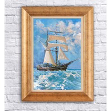 Giyense Altın Çerçeveli Paspartulu Manzara Tablo DF0686