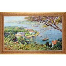 Giyense Altın Çerçeveli Paspartulu Manzara Tablo DF0979