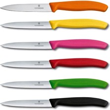 UltraMint 10 cm Renkli Düz Ağız Soyma Bıçağı Seti, 6'lı, Karışık Renkler