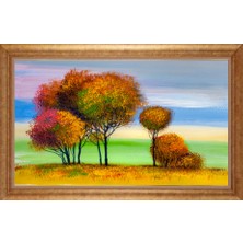 Giyense Altın Çerçeveli Paspartulu Manzara Tablo DF1463