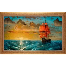 Giyense Altın Çerçeveli Paspartulu Manzara Tablo DF0910