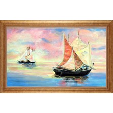 Giyense Altın Çerçeveli Paspartulu Manzara Tablo DF0991