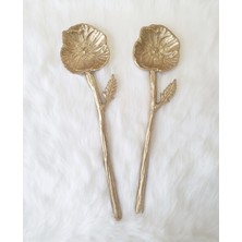 UltraMint Çiçek Şeklinde Metal Salata Servis Kaşıkları, Vintage Tasarım, 2'li Set