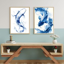 Boketto Opus - Koi Balığı Şans Dekoratif Poster Modern Duvar Posteri Estetik Tablo