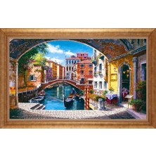 Giyense Altın Çerçeveli Paspartulu Manzara Tablo DF1036