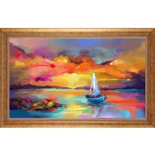 Giyense Altın Çerçeveli Paspartulu Manzara Tablo DF1346