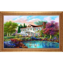 Giyense Altın Çerçeveli Paspartulu Manzara Tablo DF1574