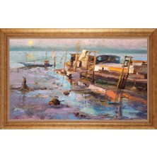 Giyense Altın Çerçeveli Paspartulu Manzara Tablo DF1597