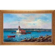 Giyense Altın Çerçeveli Paspartulu Manzara Tablo DF1258