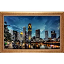 Giyense Altın Çerçeveli Paspartulu Manzara Tablo DF1400