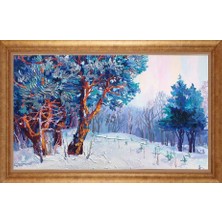 Giyense Altın Çerçeveli Paspartulu Manzara Tablo DF1721