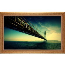 Giyense Altın Çerçeveli Paspartulu Manzara Tablo DF0831