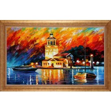 Giyense Altın Çerçeveli Paspartulu Manzara Tablo DF1361