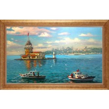 Giyense Altın Çerçeveli Paspartulu Manzara Tablo DF1188