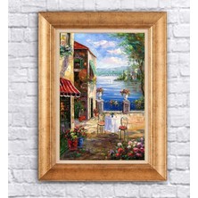 Giyense Altın Çerçeveli Paspartulu Manzara Tablo DF1114