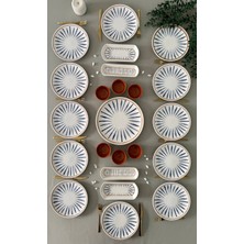 UltraMint 12 Kişilik Iskandinav Tarzı 23 Parça Kahvaltı Takımı Seti