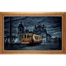 Giyense Altın Çerçeveli Paspartulu Manzara Tablo DF1837