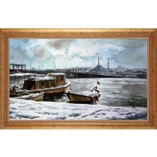 Giyense Altın Çerçeveli Paspartulu Manzara Tablo DF0959