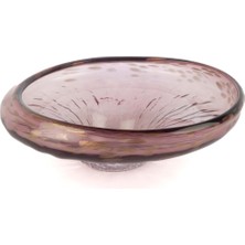 UltraMint Pembe Simli Cam Dekoratif Tabak 33X12CM, Şık ve Parlak Tasarım