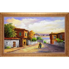 Giyense Altın Çerçeveli Paspartulu Manzara Tablo DF1093