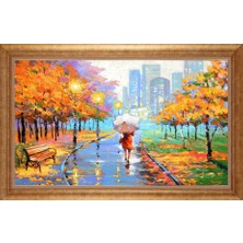 Giyense Altın Çerçeveli Paspartulu Manzara Tablo DF1279