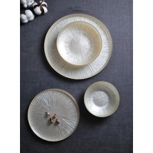 UltraMint 24 Parça Krem Cam Yemek Takımı, 6 Kişilik Şık ve Zarif Set