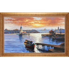 Giyense Altın Çerçeveli Paspartulu Manzara Tablo DF1182