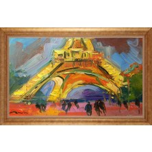 Giyense Altın Çerçeveli Paspartulu Manzara Tablo DF1301