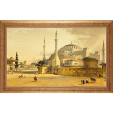 Giyense Altın Çerçeveli Paspartulu Manzara Tablo DF1575