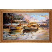 Giyense Altın Çerçeveli Paspartulu Manzara Tablo DF1726