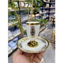 UltraMint Şık ve Zarif 6'lı Porselen Fincan Seti, Kahve ve Çay Keyfi Için Ideal