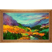 Giyense Altın Çerçeveli Paspartulu Manzara Tablo DF1978