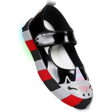 Kiko Kids Gilan Cırtlı Işıklı Kız Çocuk Babet Ayakkabı