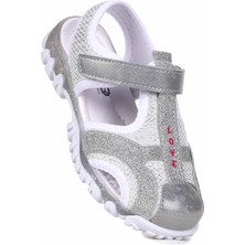 Kiko Kids Cırtlı Beyaz Kız Çocuk Sandalet Tekstil Malzeme ile Konforlu Kullanım