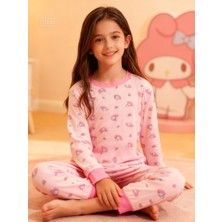 NiCe İç Giyim Kız Çocuk Pembe My Melodi Desenli Uzun Kollu Pamuklu Pijama Takımı Manşet Detaylı