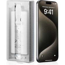 Maks Technology iPhone 14 Mkst 3D Oliv Hd Temperli Cam Ekran Koruyucu + Kolay Uygulama Aparatı - Şeffaf