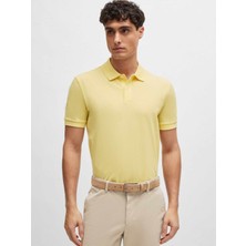 Boss Erkek Pamuklu Polo Yakalı Düğme Kapamalı Kısa Kollu Sarı2 Polo Yaka T-Shirt 50468301-749