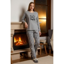 Remsa Kadın Desenli Suprem Pijama Takımı 0554 GRI11