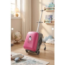 Heybee Luggages Çocuk Valizi Sevimli Canavar Oturulabilir Pembe Seyahat Bavulu