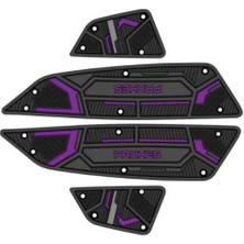 Alkan MB Honda PCX125 Kauçuk Basamak Takımı 2025 Dlx Mor Detaylı Karbonlu Alanlar Model 703