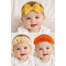 Glory Baby 3'lü Bebek Bandana Seti Fiyonk- Çiçek