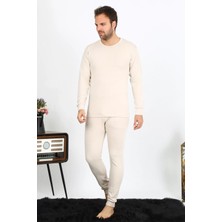 Veralya Moda Erkek Pamuk Krem Içlik Takım