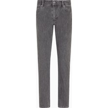 Emporio Armani Erkek Denim Kumaş Dar Kesim Düğme Kapama Cepli Gri Jeans EM000121 AF17494-M8001