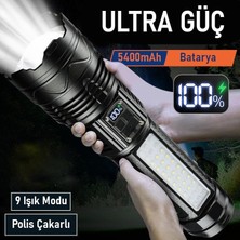 Storemax Şarjlı El Feneri 5400MAH 30W 9 Mod Powerbank Özellikli 6km Aydınlatma