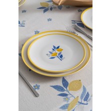 UltraMint Limon Desenli 6 Kişilik 24 Parça Porselen Yemek Takımı Seti