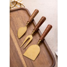 UltraMint Ahşap Peynir Servis Takımı - 3 Parça, Şık ve Kullanışlı Tasarım