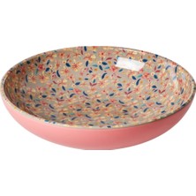 UltraMint Pembe Çiçek Desenli Melamin Salata Kasesi, Sağlıklı ve Şık Tasarım